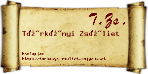 Tárkányi Zsüliet névjegykártya